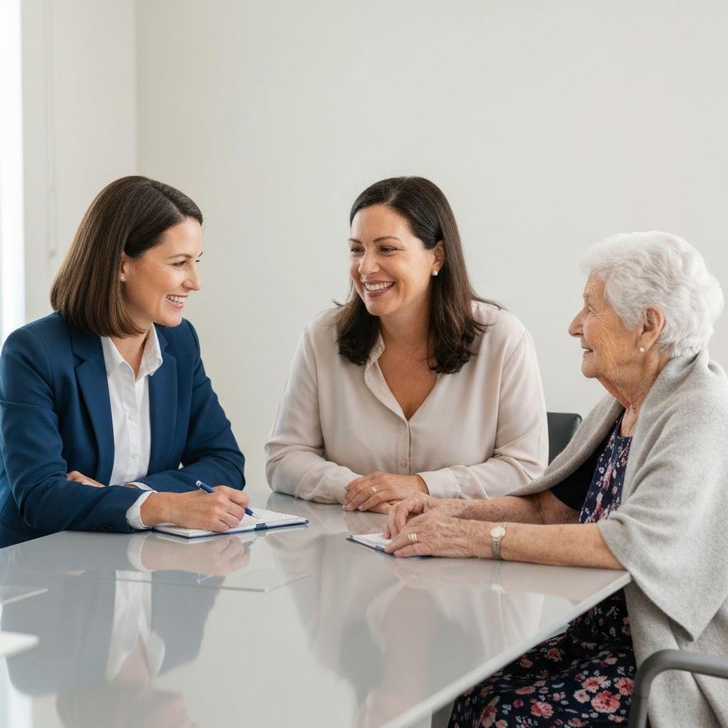 Senior care advisor meeting with family