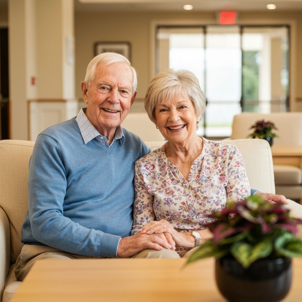 Happy seniors enjoying life in a senior living community