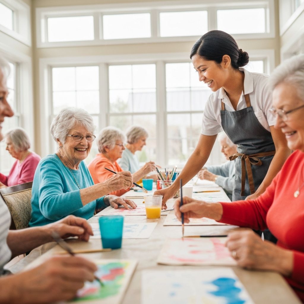 Seniors participating in engaging activities together